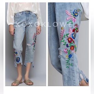 POL Retro 90s Grunge Embroidered Denim Jeans size small
